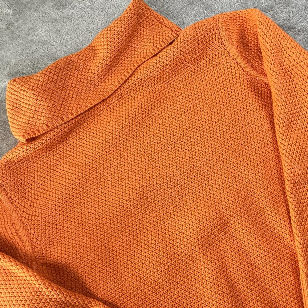Vintage Chunky knit Pure Virgin Wool Turtleneck Orange‎ Women's 12